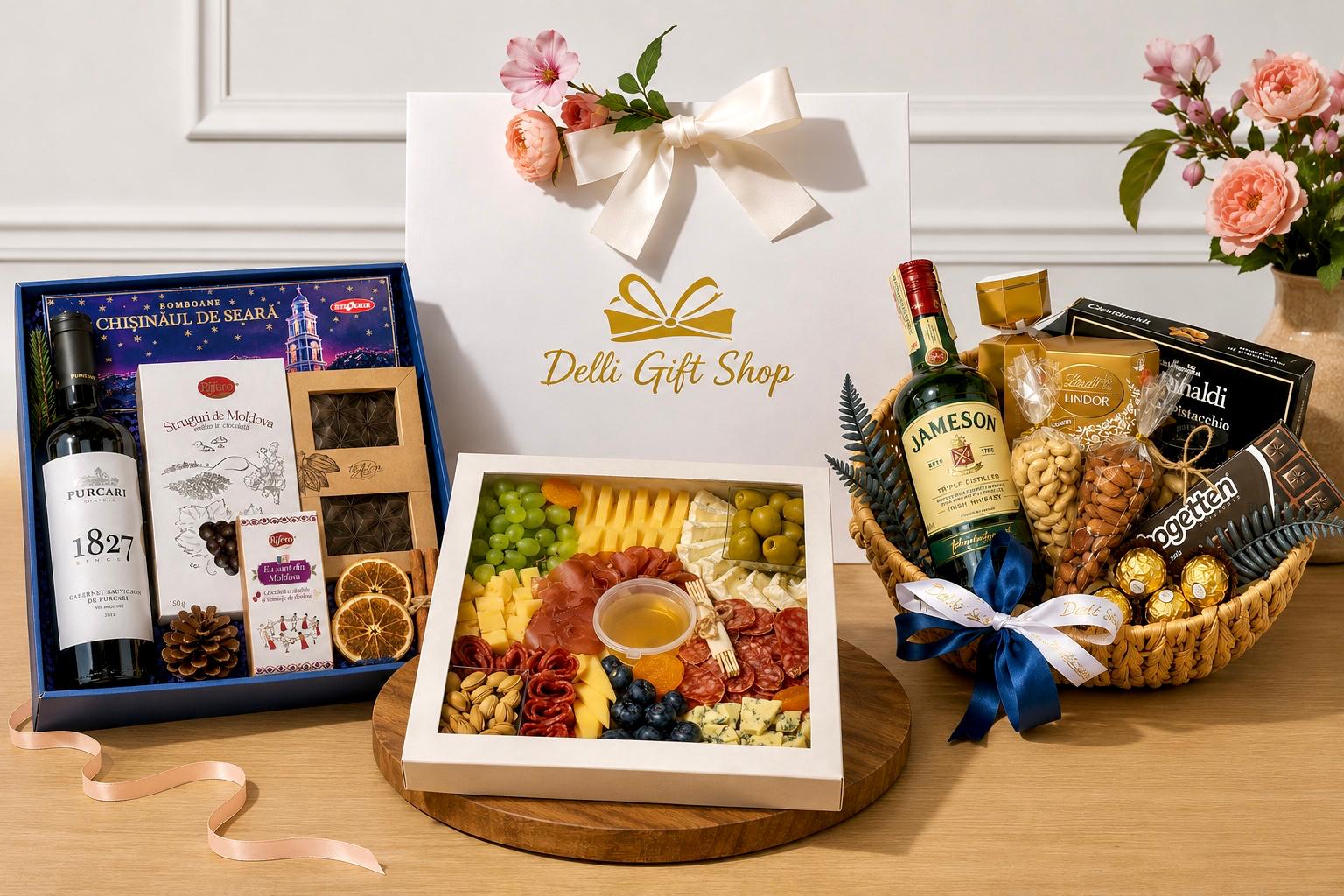 Gift box cu vin și delicii  delligiftshop.md