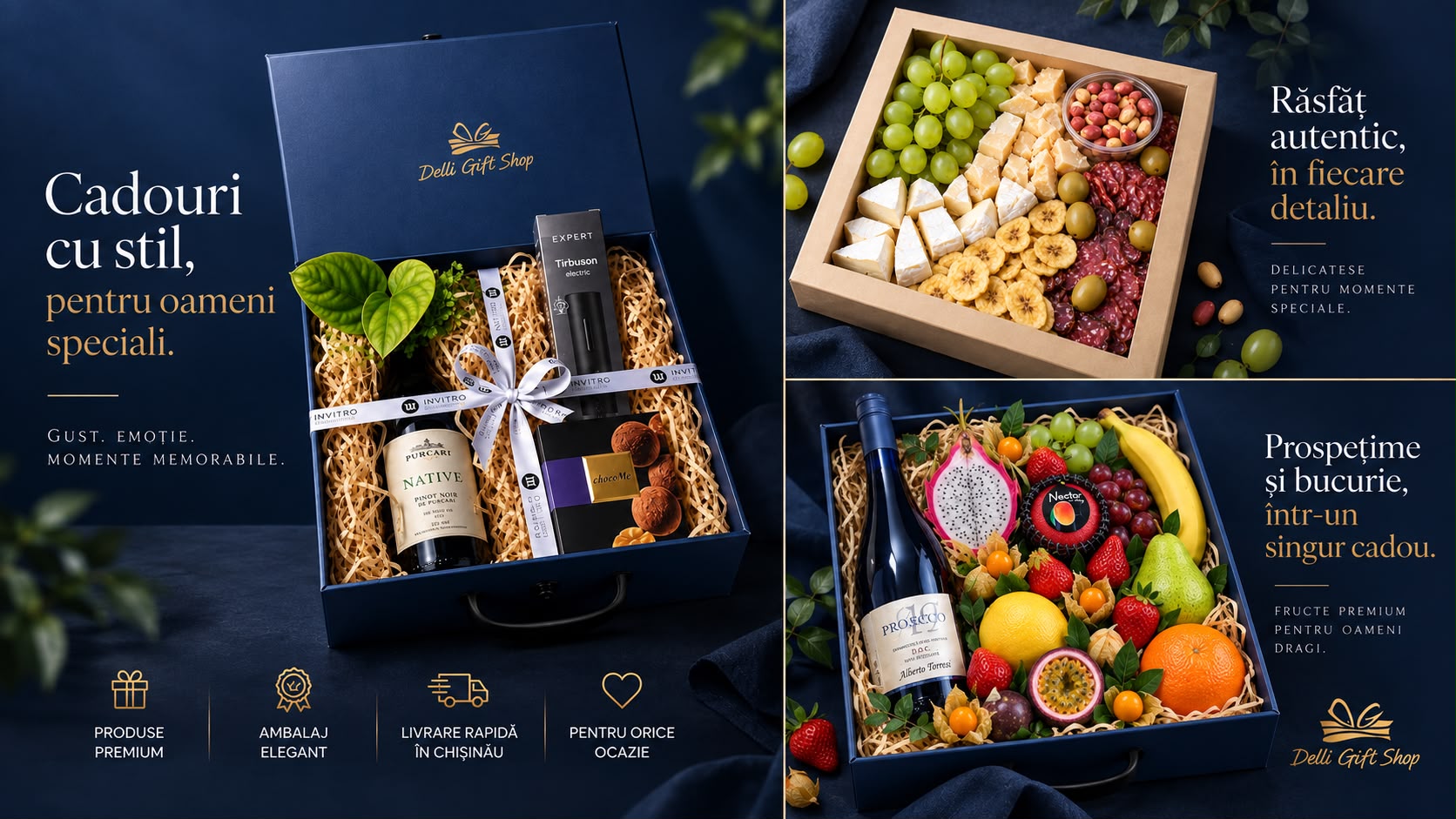 Gift box cu vin și delicii  delligiftshop.md