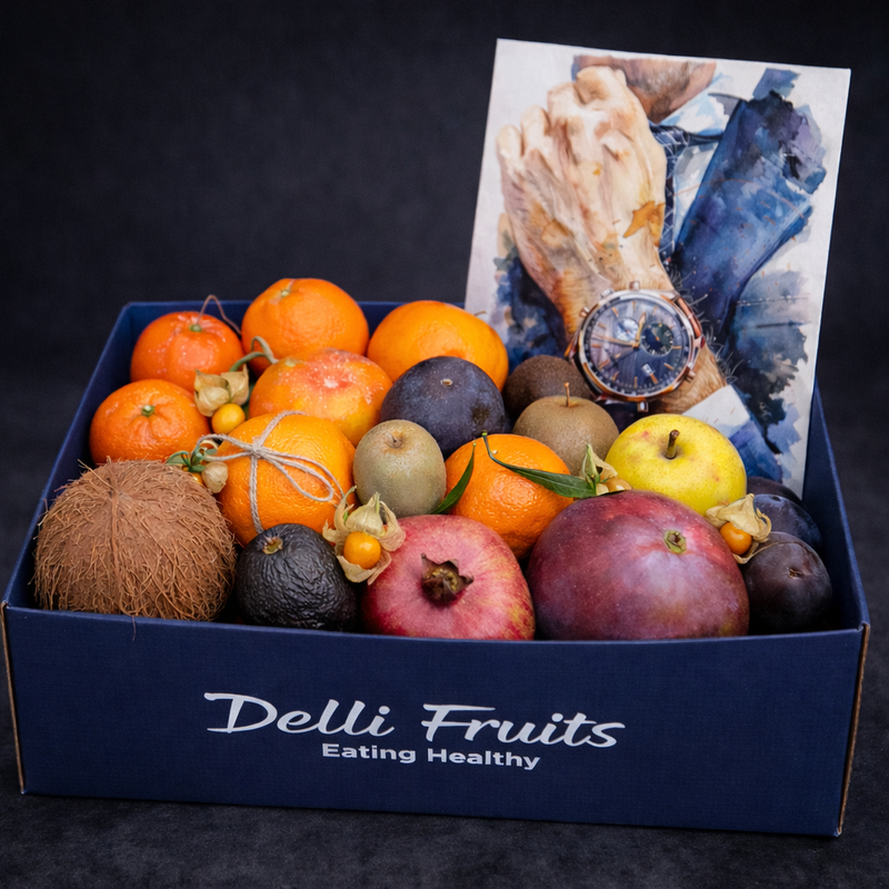 Cadou pentru El „Nr. 6” - Cutie Cadou cu Fructe Exotice delligiftshop.md