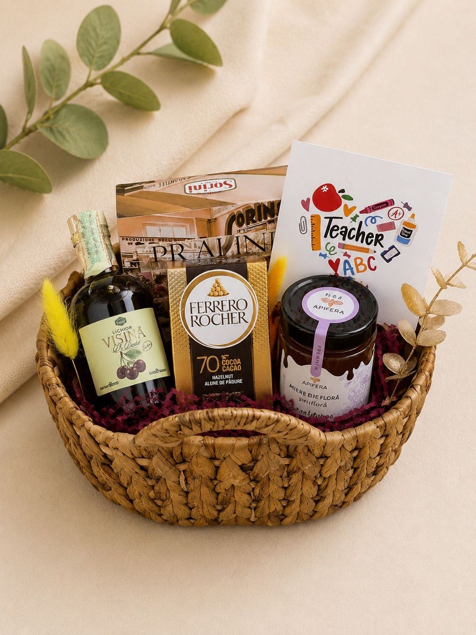 Cadou pentru profesori Nr. 33 — Rustic Gourmet Basket delligiftshop.md