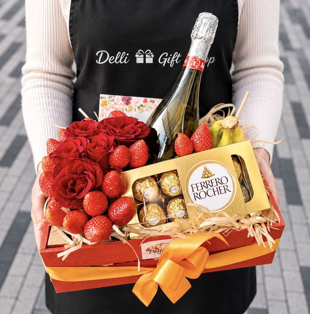 Cadou pentru profesori Nr. 86 — Eleganță Roșie și Răsfăț Gold delligiftshop.md