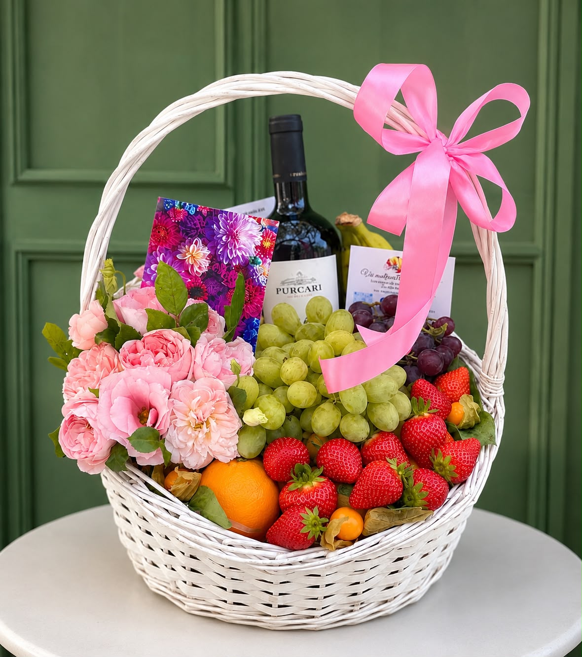 Cadou cu Fructe Nr. 56 – Eleganță Florală & Delicii Fine delligiftshop.md