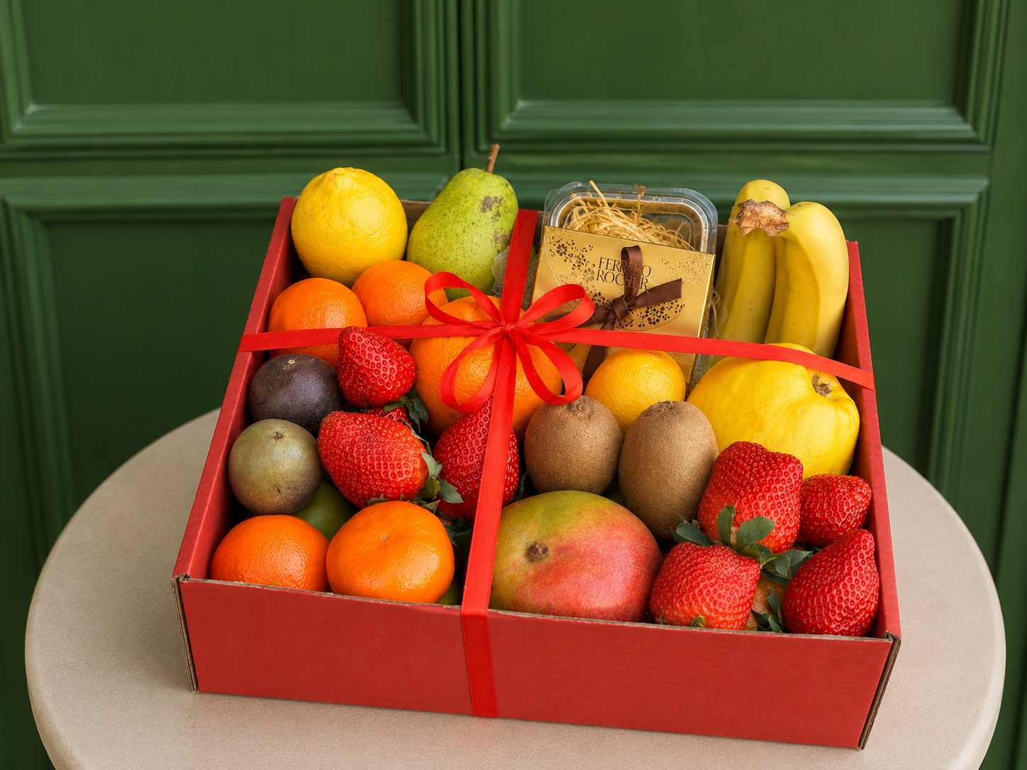 Cadou cu Fructe Nr. 63 – Mango, Ferrero Rocher & Fructe Exotice delligiftshop.md