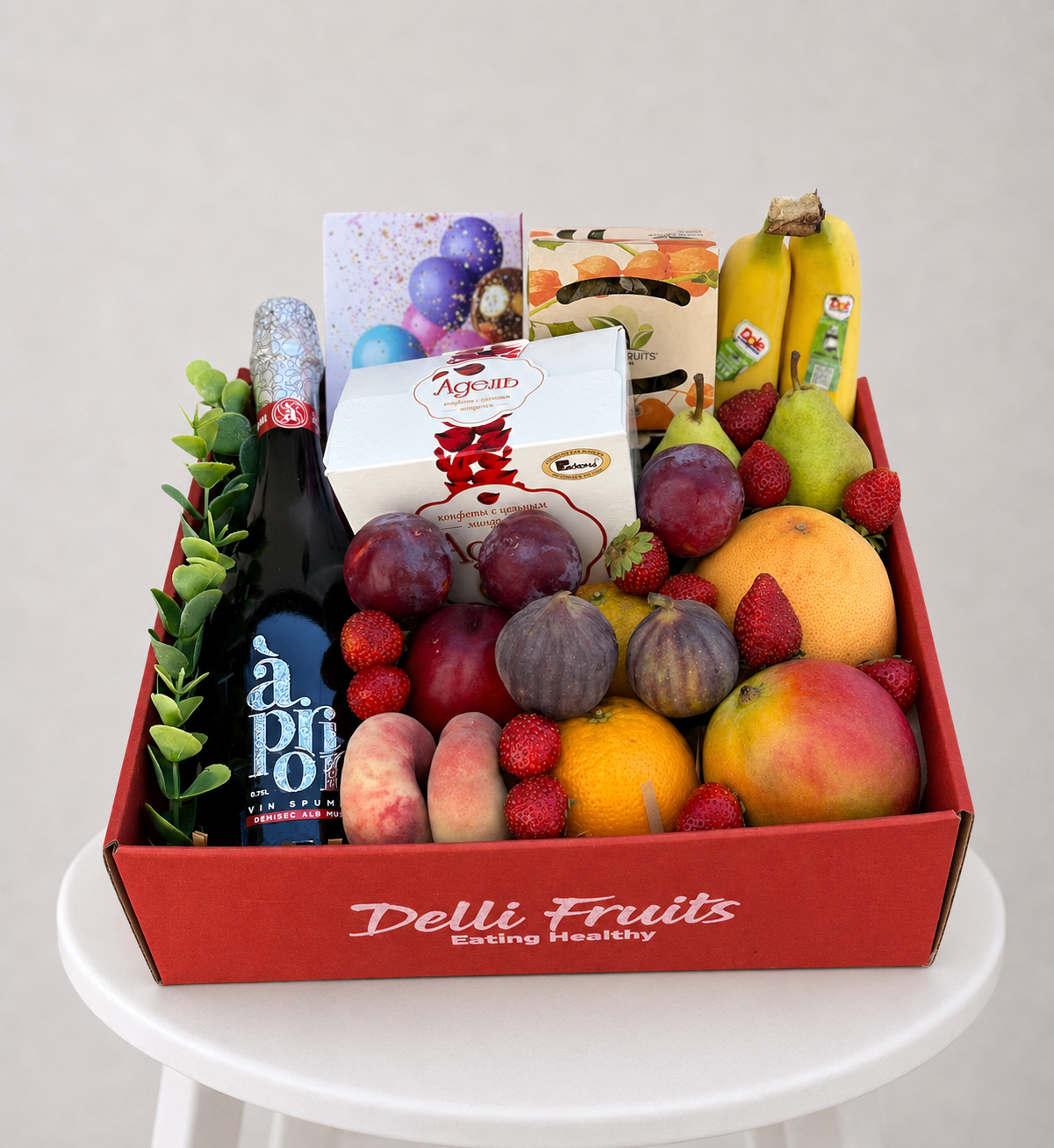 Cadou cu Fructe Nr. 67 – Răsfăț cu Fructe și Spumant delligiftshop.md