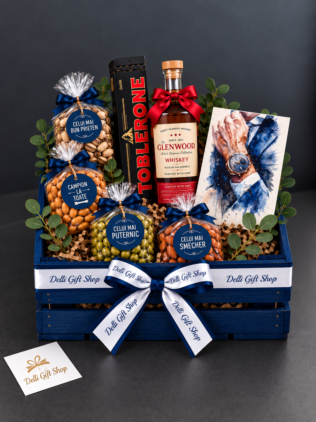 Cadou pentru Bărbați Nr. 77 – Whisky & Selecție de Nuci delligiftshop.md